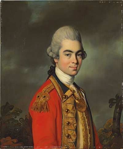 Portret generała porucznika Sir Jamesa Duffa, połowa długości, w mundurze wojskowym, 1771 autorstwa John Russell