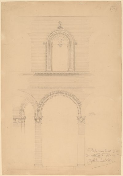 Mur z cegły w Bolonii autorstwa John Russell Pope