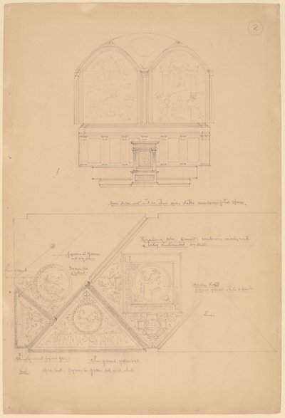 Studium Ołtarza i Paneli Sufitowych autorstwa John Russell Pope
