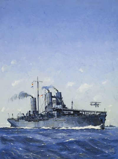 HMS Campania (gwasz na papierze) autorstwa John S. Smith