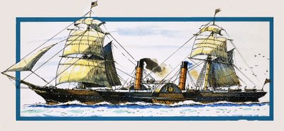 Brytyjski parowiec wiosłowy Persia autorstwa John S. Smith