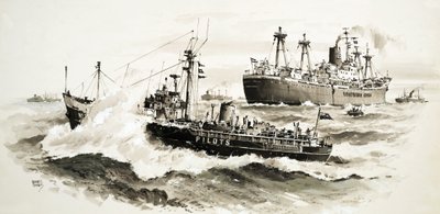 Niezidentyfikowany statek i łódź pilotowa autorstwa John S. Smith