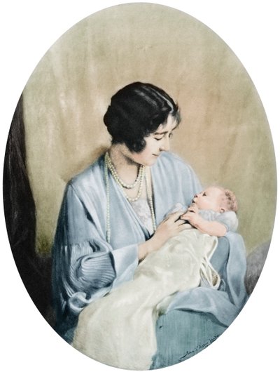 Królowa Elżbieta z księżniczką Elżbietą w 1926, 1937. autorstwa John Saint Helier Lander