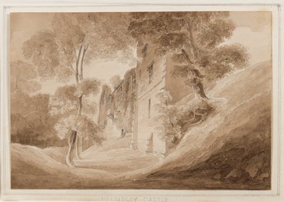 Zamek Helmsley, Yorkshire, 25-27 października 1824 (ołówek, pędzel i sepia tusz na papierze) autorstwa John Scarlett Davis