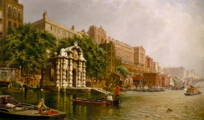 „York Water Gate i Adelphi od rzeki” 1872. autorstwa John Scorrer O