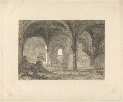 Krypta w opactwie Kirkstall, Yorkshire autorstwa John Scott