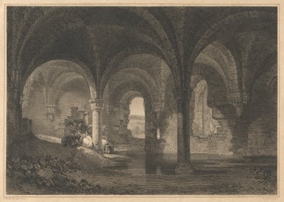 Krypta w opactwie Kirkstall, Yorkshire autorstwa John Scott