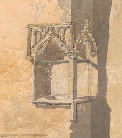 Piscina w kościele w Blickling, Norfolk autorstwa John Sell Cotman