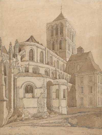 Kościół opactwa w Fecamp w Normandii autorstwa John Sell Cotman