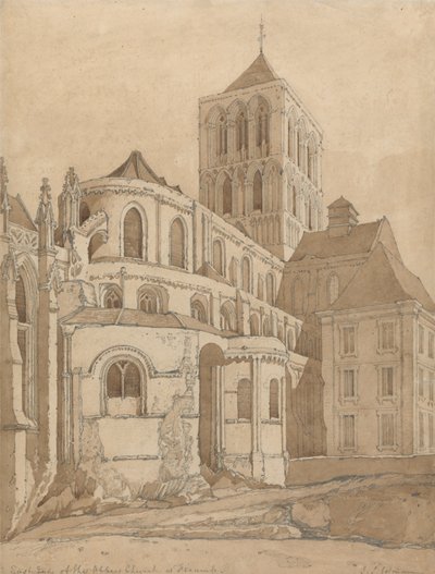 Kościół opactwa w Fecamp, Normandia autorstwa John Sell Cotman