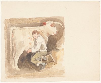 Chłopiec dojący krowę autorstwa John Sell Cotman