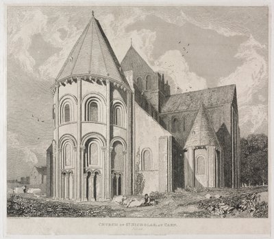 Kościół św. Mikołaja w Caen autorstwa John Sell Cotman