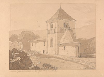 Kościół Yainville, niedaleko Saint Georges de Boscherville, Normandia autorstwa John Sell Cotman