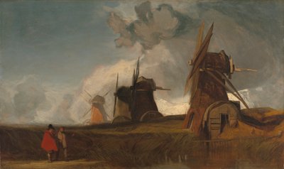 Młyny odwadniające w Fens, Croyland, Lincolnshire autorstwa John Sell Cotman