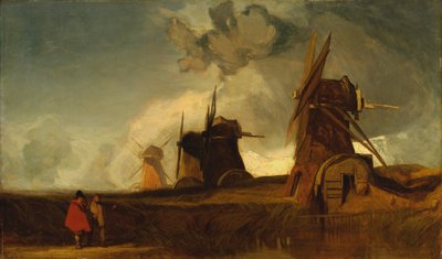 Młyny odwadniające w Fens, Croyland, Lincolnshire autorstwa John Sell Cotman