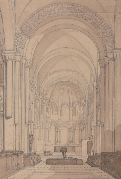 East End of the Abbey Church of Saint Georges de Bocherville, niedaleko Rouen w Normandii autorstwa John Sell Cotman