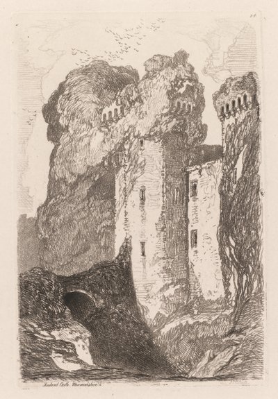 Liber Studiorum: Zamek Raglan, Monmouthshire autorstwa John Sell Cotman