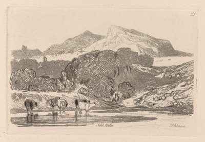 Liber Studiorum: Tablica 21, Widok w północnej Walii, 1838. autorstwa John Sell Cotman