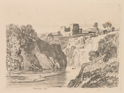 Liber Studiorum: Tablica 27, Kilgarren Castle, N. Wales, 1838. autorstwa John Sell Cotman