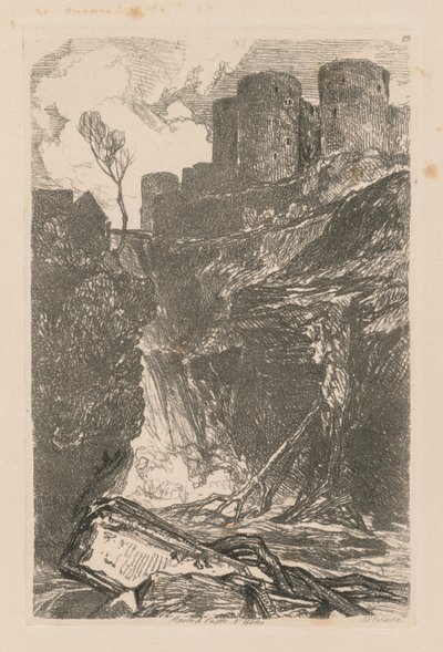 Liber Studiorum: Tablica 29, Zamek Harlech, Płn. Walia autorstwa John Sell Cotman