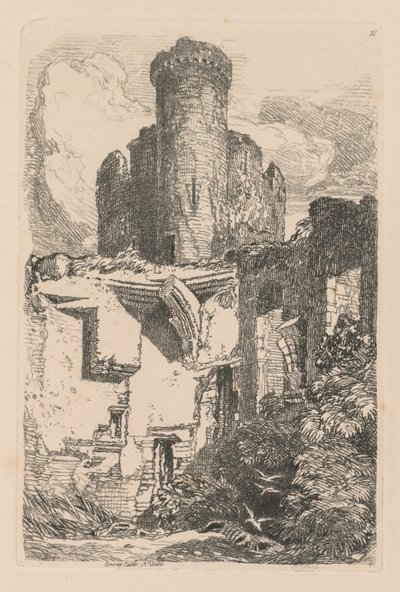 Księga Studiów: Tablica 31, Zamek Conway, Płn. Walia autorstwa John Sell Cotman
