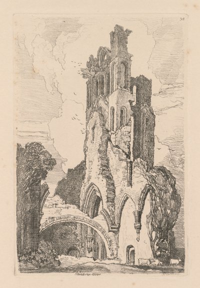 Księga Studiów: Tablica 34, Opactwo Llanathony, Monmouthshire autorstwa John Sell Cotman
