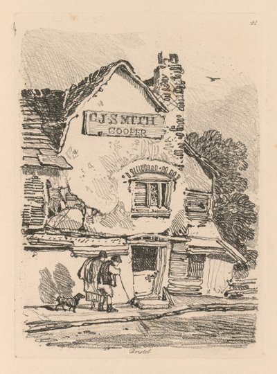Liber Studiorum: Tablica 41, Dom przy Bristolu, 1838 autorstwa John Sell Cotman