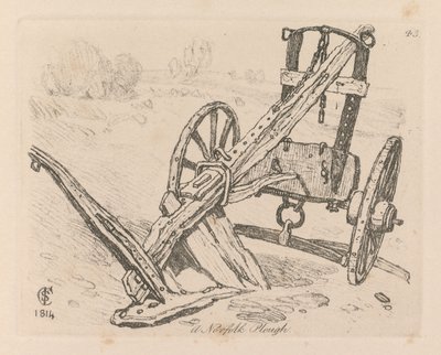 Liber Studiorum: Płyta 43, Pług Norfolk, 1814 autorstwa John Sell Cotman