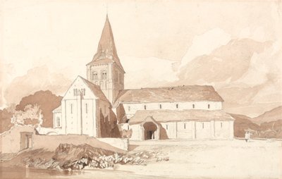 Notre Dame na wodzie, Domfront, Normandia autorstwa John Sell Cotman