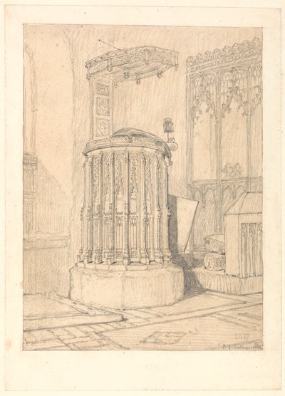Ambona w kościele South Burlingham, Norfolk autorstwa John Sell Cotman