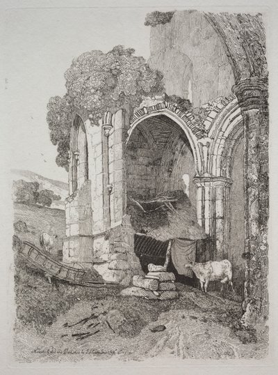 Opactwo Rievaulx, Yorkshire, 1810. autorstwa John Sell Cotman