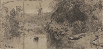 Krajobraz rzeczny, prawdopodobnie w pobliżu Thorpe, Norfolk autorstwa John Sell Cotman