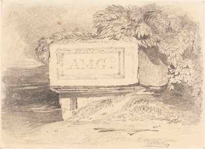 Zrujnowany grobowiec z napisem „A.M.G.” autorstwa John Sell Cotman