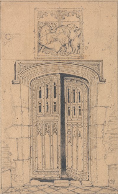 Południowe drzwi, Arminghall Hall, Norfolk autorstwa John Sell Cotman
