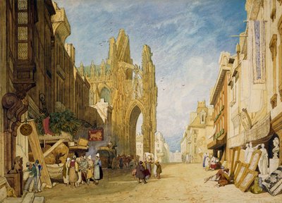 Scena uliczna w Alencon, Normandia autorstwa John Sell Cotman