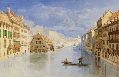 Cytadela nad Namur w Belgii, widziana od rzeki Sambry autorstwa John Sell Cotman