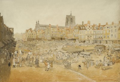 Market Place, Norwich, wzięte od pana Coopersa, 1807 r. autorstwa John Sell Cotman
