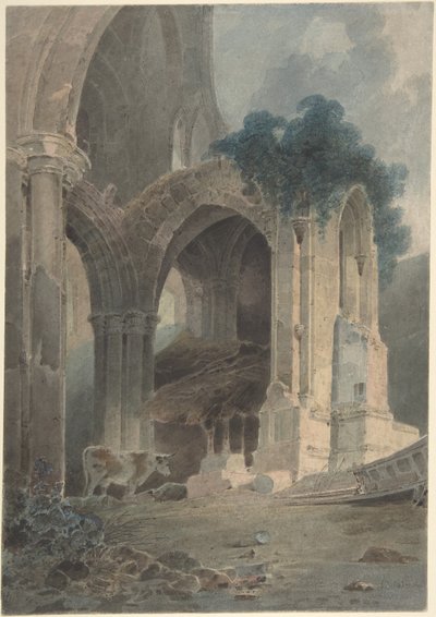 Wschodni kraniec opactwa Rievaulx w Yorkshire autorstwa John Sell Cotman