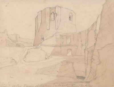Widok na donżon zamku Gaillard w pobliżu Andelys w Normandii autorstwa John Sell Cotman