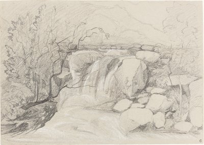 Wodospad ze skałami autorstwa John Sell Cotman