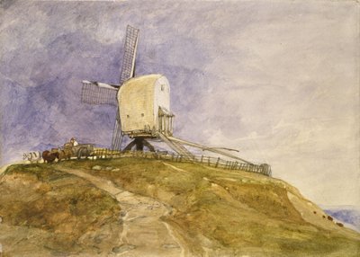 Wiatrak na wzgórzu, XIX w. autorstwa John Sell Cotman