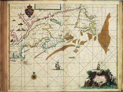Mapa wybrzeża Ameryki od Nowej Fundlandii do Cape Cod autorstwa John Seller