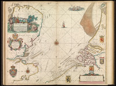 Mapa wybrzeży morskich Anglii, Flandrii i Holandii, ok. 1672 r. (druk) autorstwa John Seller