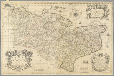 Kent, faktycznie zbadany i nakreślony przez Johna Sprzedającego, ok. 1680 r. (rycina) autorstwa John Seller