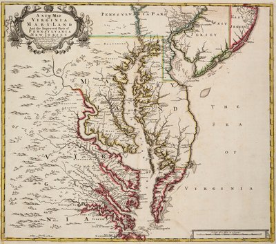 Mapa Wirginii autorstwa John Senex
