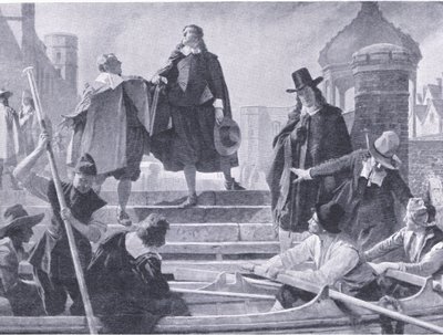 Lot pięciu członków, ilustracja z Historii narodu brytyjskiego wydanej przez Waverley, c.1940 (lito) autorstwa John Seymour Lucas