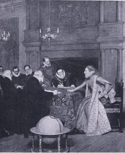 „Marynarka wojenna króla Hiszpanii jest za granicą”, z Cassells History of the British People opublikowanej przez Waverley Book Company, ok. 1950 (lito) autorstwa John Seymour Lucas