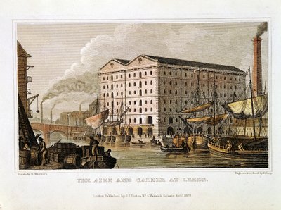 Aire and Calder Navigation, Leeds, Yorkshire, 1828 autorstwa John Shury