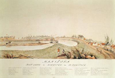 Manitoba, pokazuje stację handlową Hudson Bay Company, 1871 autorstwa John Simpson