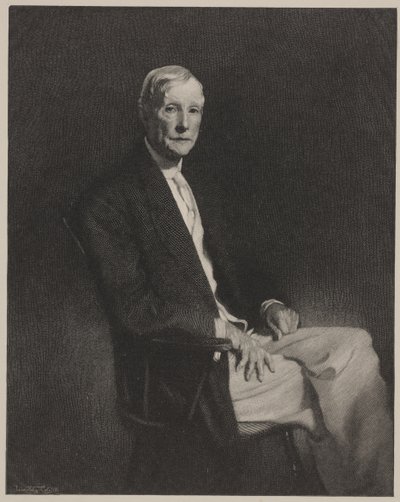 Portret Johna D. Rockefellera, grafika wykonana przez Timothy Cole autorstwa John Singer (after) Sargent